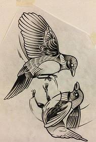 moda prilično lijepa lastavica tetovaža rukopis uzorak slika