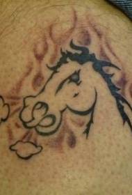 Fache chwal sovaj ak modèl tatoo flanm dife