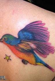 Motif de tatouage oiseau de couleur arrière