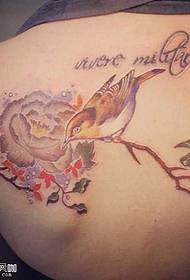Back bird tattoo pattern