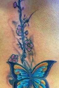 Taille blau Schmetterling Tattoo Muster