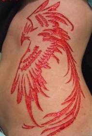 Странично ребро птица изрязана кожа модел татуировка