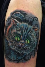 Ang sumbanan sa kolor sa bukton nga grum cat tattoo