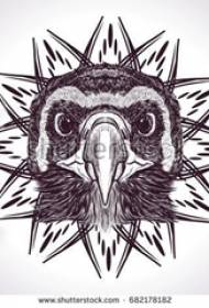 Чорно-сірий ескіз творчі літературні смішні тварини рукопис татуювання сови