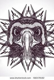Manoscritto tatuaggio creativo nero divertente gufo animale letterario schizzo nero grigio