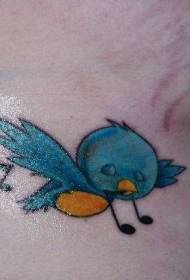 Singing cute cartoon bird tattoo pattern