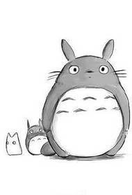 Kawaii's Totoro Tattoo Manuskript Material Sammlung