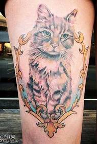Cute Cat Tattoo Muster op de Been
