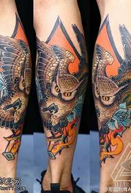 Calf paina o le owl tattoo pattern