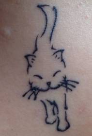 Modello di tatuaggio gatto linea minimalista