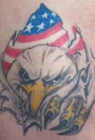 Dav dawb hau thiab american chij tattoo qauv