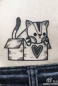 Abstrakt stickad kattunge tatuering mönster