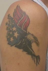 Eagle na may pattern ng tattoo ng amerikano na may pakpak na tattoo