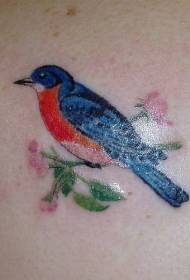 Реална реална шема на тетоважи на птици во боја