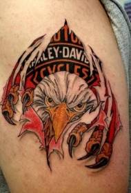 Harley Davidson amb patró de tatuatge d'Àguila