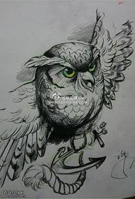 Sketch nhema grey owl anchor tattoo manuscript maitiro