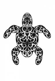 Leuke zwarte geometrische lijnen kleine dieren schildpad tattoo manuscript