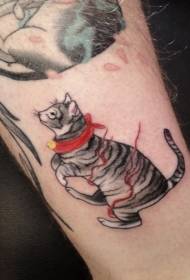 Modello di tatuaggio gatto giapponese simpatico cartone animato
