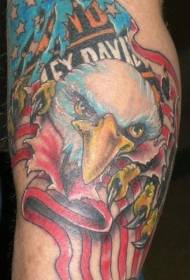 Patrón de tatuaxe de águila patriótica Harley Davidson