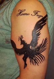 Великий чорний літаючих птах людина татуювання візерунок