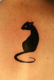 Model de tatuaj silueta neagră de pisică