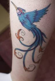 Teleća plava divna ptica tetovaža uzorak