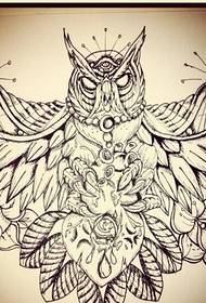 Personalità Owl Tattoo Manuscript Pattern Picture