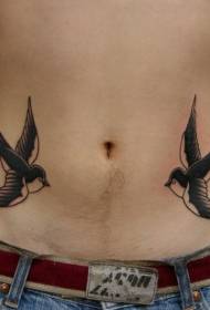 Model de tatuaj abdominal înghițit clasic negru