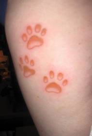 紅貓爪印紋身圖案