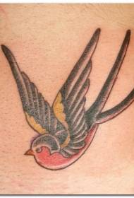 彩色的燕子紋身圖案