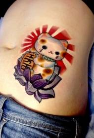 Stíl léirithe bolg de phatrún tatú tattoo ildaite Lotus beckoning