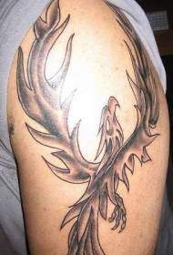 Big arm phoenix e ntso ea tattoo e ntšo
