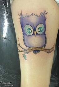 Roztomilý sova tetovanie vzor