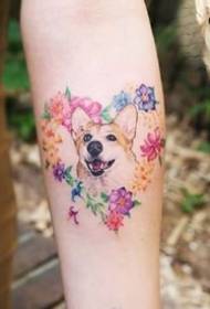 Mycket söt grupp söta husdjur kattunge tatuering litet mönster 9