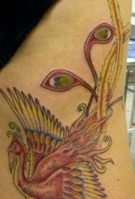 Kolore majik dife phoenix modèl tatoo