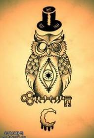 Owl tattoo daim duab luam tawm daim duab
