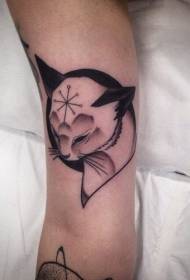Aranyos kis fekete macska tetoválás minta