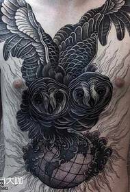 Chest owl tattoo mokhoa