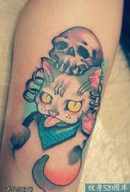 Pola tattoo ucing warna