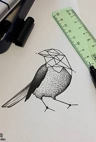 Corak tatu burung geometri