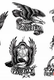 Cinco manuscritos de tatuajes de águila