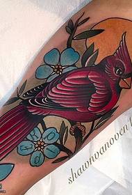 Leg classic bird tattoo pattern