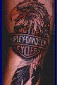 Harley davidson aquila e piuma tatuaggio modello