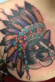 Indijanski uzorak tetovaže mačjeg pokrivača