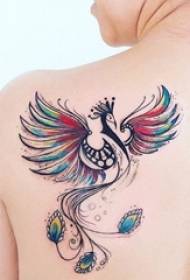 Yarinyar makaranta a bayan zane zanen zane-zanen ɗimbin hotuna ƙananan hotunan phoenix tattoo tattoo