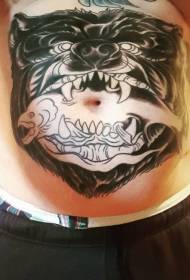 Pește negru și alb pește și model de tatuaj avatar de urs