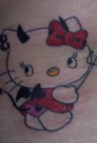 Corak tato kucing kartun setan