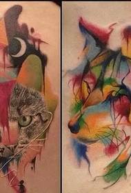 Tatuaggio ad acquerello personalità colorata