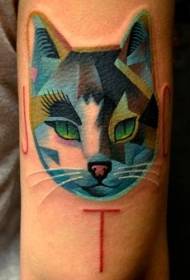 Modello di tatuaggio gatto poligonale