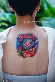 Пофарбовані супер милий кіт татуювання візерунок